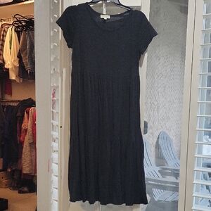 See You Monday Classic Black Midi Dress